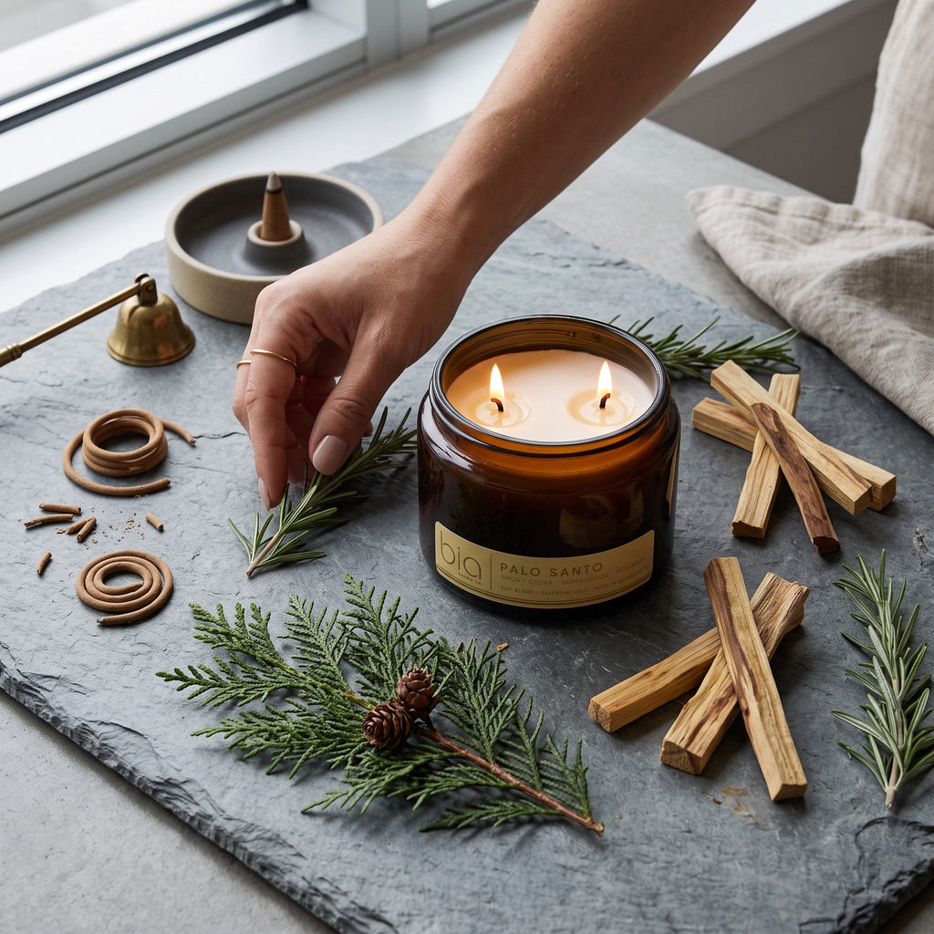 Palo Santo Soy Blend Candle — Cedarwood, Incense & Sandalwood